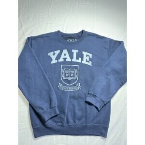 Yale Bulldogs Distressed Campus Crew Sweatshirt (Men's Small) Blue